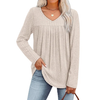 Fantaslook Long Sleeve Shirts for Women V Neck Lightweight Sweaters Casual Fall Tunic Tops Fashion Spring Clothes
