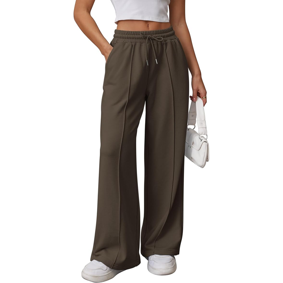 Fantaslook Womens Wide Leg Sweatpants High Waisted Baggy Pants Fashion Drawstring Athletic Sweatpants with Pockets