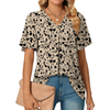 Fantaslook Womens Tops Dressy Blouses V Neck Short Sleeve Tunic Tops Casual Work Shirts