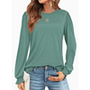 Fantaslook Blouses for Women Dressy Puff Sleeve Tunic Tops Casual Fall Shirts