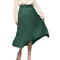 Fantaslook Midi Pleated Skirts for Women Polka Dot Swing High Waist Maxi Skirt with Pockets Dresses