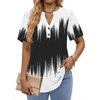Fantaslook V Neck Henley Blouses for Women Dressy Casual Tops Summer Short Sleeve Shirts Fashion Clothes