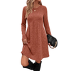 Fantaslook Fall Long Sleeve Dresses for Women Crew Neck Empire Waist Tunic Dress with Pockets Sweater Dress
