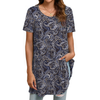 Fantaslook Plus Size Womens Tunic Tops Short Sleeve Casual Floral Shirts Swing Flare Dressy Blouses