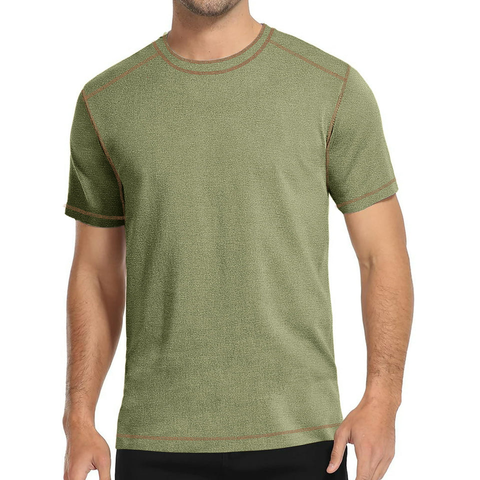 GENTS BLISS Crew Neck Men T-shirts Short Sleeve Shirts for Men Contrast Lines Casual Men Shirts