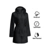 Rosvigor Womens Lightweight Raincoat Waterproof Jackets Woman Long Windbreaker Hooded Jacket with Pockets