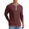 GENTS BLISS Crew Neck Henley Men Shirts Long Sleeve Shirts for Men Casual Color Block Tops