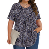 Fantaslook Womens Plus Size Tops Tunic Short Sleeve Shirts Floral Blouses Loose Summer Tops