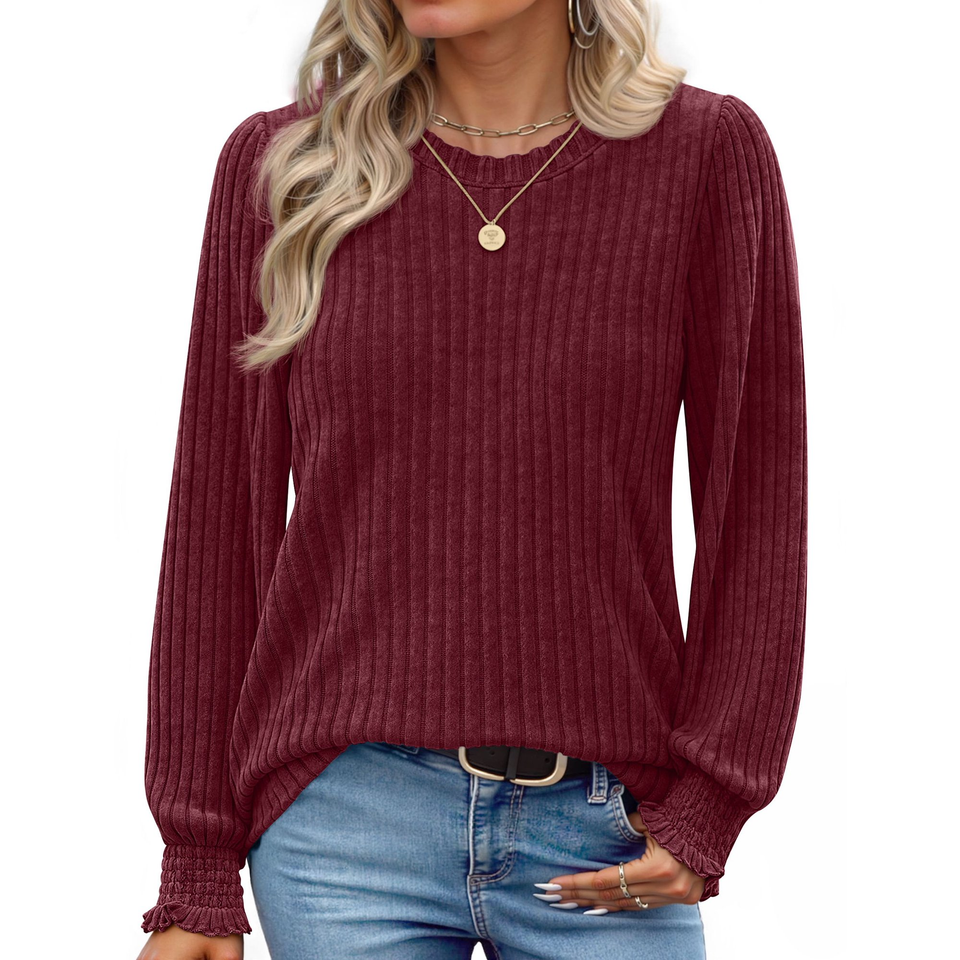 Fantaslook Womens Tops Dressy Casual Long Sleeve Shirts Fashion Blouses Lightweight Fall Sweaters
