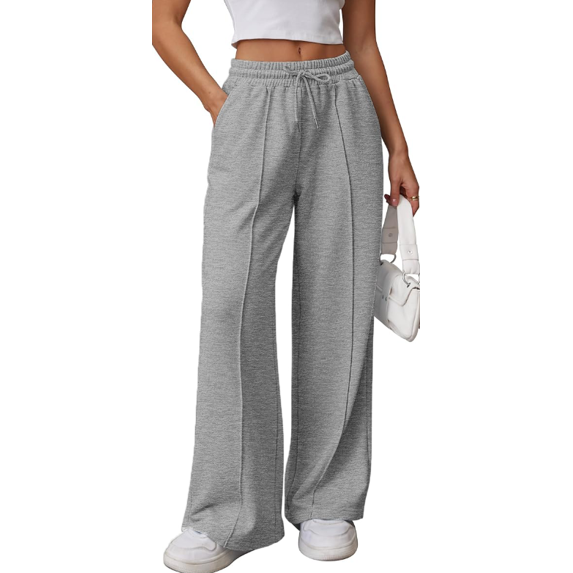 Fantaslook Womens Wide Leg Sweatpants High Waisted Baggy Pants Fashion Drawstring Athletic Sweatpants with Pockets