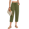Fantaslook Womens Capri Pants Drawstring Casual Palazzo Trousers with Pockets Loose Floral Lounge Pants Pajama Bottoms