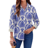 Fantaslook Womens Button Down Shirts Boho Floral Printed Long Sleeve Blouses Business Work Shirt Dressy Casual Loose Tops