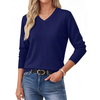 Fantaslook Knit Sweater for Women Long Sleeve V Neck Fall Tops Trendy Lightweight Pullover Work Shirts