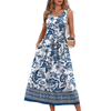 Fantaslook Summer Dresses for Women Sleeveless Casual Long Dress Beach Vacation Sundresses with Pockets
