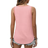 MOSHU Ribbed Trim Tank Tops for Women Flowy Round Neck Women Shirts Loose Fit Sleeveless Summer Tops