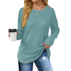 Fantaslook Womens Tops Textured Long Sleeve Shirts Casual Fall Tops Lightweight Pullover