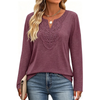 Fantaslook Lace Plus Size Tops for Women Long Sleeve V Neck Blouses Fall Tunic Shirts