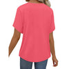 MOSHU Deep V Neck Womens Tops Curved Hem Shirts for Women Fashion Trendy Blouses Casual Loose Fit Tees Tops