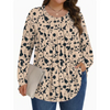 Fantaslook Womens Plus Size Tops Fall Long Sleeve Shirts Crew Neck Casual Loose Tunic Blouses