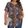 Fantaslook Womens Plus Size Tops Tunic Short Sleeve Shirts Floral Blouses Loose Summer Tops