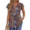 Fantaslook Womens Tops V Neck Short Sleeve Summer Shirts Babydoll Peplum Tops Tunic Dressy Casual Blouses
