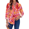 Fantaslook Womens Button Down Shirts Boho Floral Printed Long Sleeve Blouses Business Work Shirt Dressy Casual Loose Tops