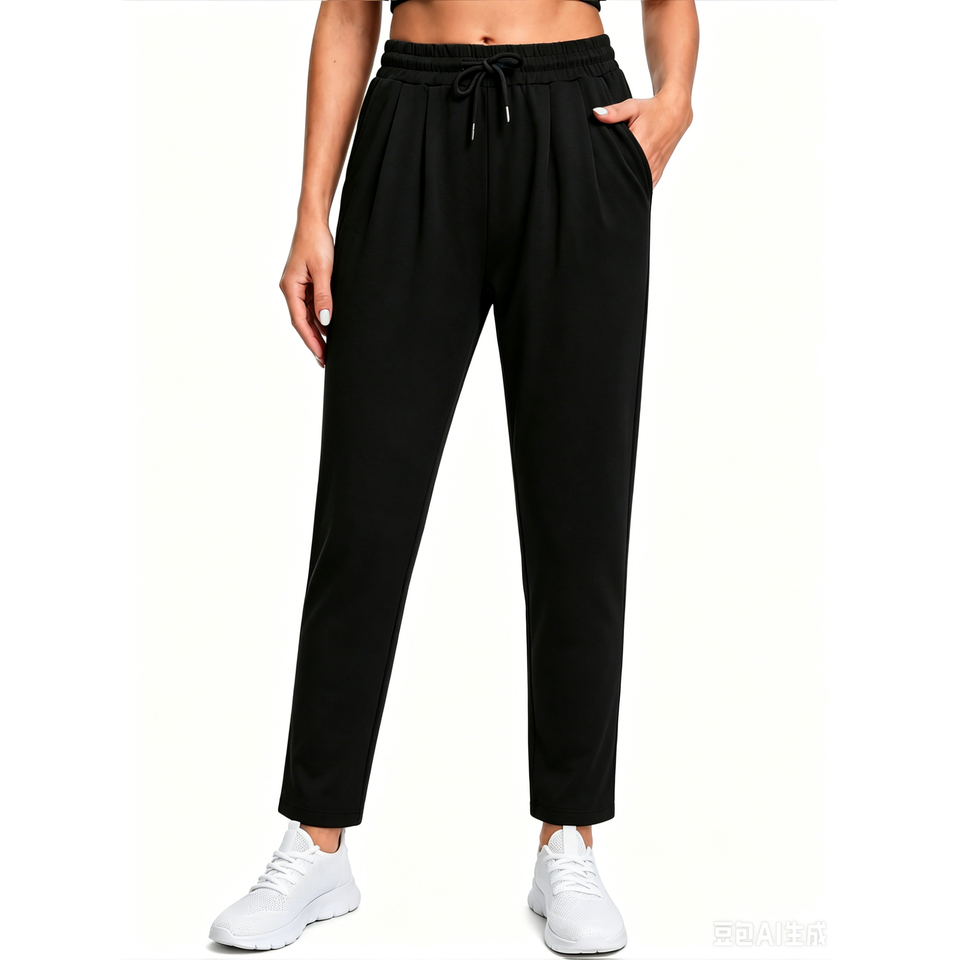 Fantaslook Women Joggers Pants High Waisted Drawstring Tapered Sweatpants Pleated Workout Lounge Pants with Pockets