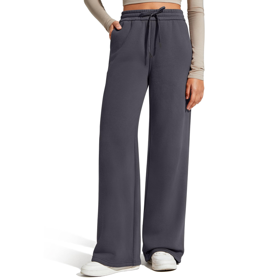 Fantaslook Womens Sweatpants Baggy Fleece Lined Wide Leg Sweatpants Drawstring Warm Lounge Pants with Pockets