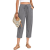 Fantaslook Womens Capri Pants Drawstring Casual Palazzo Trousers with Pockets Loose Floral Lounge Pants Pajama Bottoms