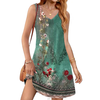Fantaslook Pleated Tank Dresses for Women Fashion Summer Sleeveless Sundress Casual Beach Dress with Pockets