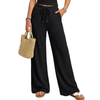 Fantaslook Womens Wide Leg Pants High Waist Drawstring Casual Lounge Pant Soft Stretchy Flowy Palazzo Pants with Pockets for Daily Work Travel