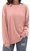 Fantaslook Textured Womens Sweatshirts Oversized Pullover Long Sleeve Tops Crew Neck Casual Shirts Basic Outfits