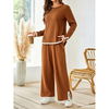 Fantaslook 2 Piece Sets for Women Travel Outfits Color Block Long Sweater Lounge Sets Splits Hem Tracksuits with Pockets