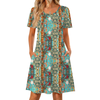 Fantaslook Boho Summer Dresses for Women Casual Short Sleeve T Shirt Dress with Pockets Beach Vacation Clothes