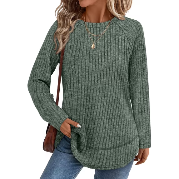 Fantaslook Long Sleeve Shirts for Women Lightweight Fall Sweaters Dressy Casual Tunic Tops