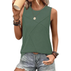 Fantaslook Summer Tank Tops for Women Pleated Crewneck Casual Sleeveless Tops Dressy Shirts