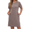Fantaslook Short Sleeve Womens Summer Dresses Casual Button Tunic Dress with Pockets