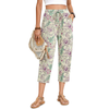 Fantaslook Womens Capri Pants Drawstring Casual Palazzo Trousers with Pockets Loose Floral Lounge Pants Pajama Bottoms
