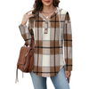 Fantaslook V Neck Button Sweatshirt for Women Pullover Long Sleeve Shirts Fall Fashion Tunic Tops