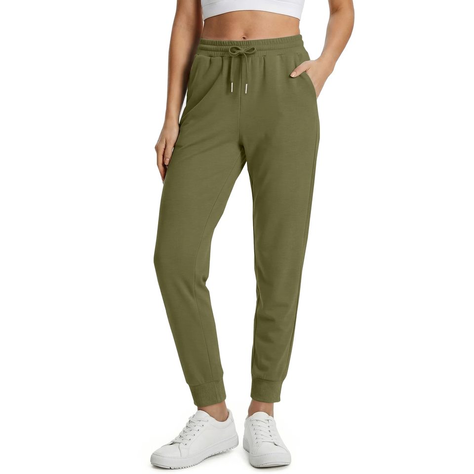 Fantaslook Scubaknit Pants for Women Elastic Waist Drawstring Tapered Lounge Pants with Pockets Casual Joggers