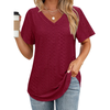 Fantaslook Eyelet Womens Tops Short Sleeve Dressey Casual Blouses V Neck Work Shirts Summer Basic Tees