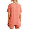 MOSHU Womens Pajamas Sets Button Down Tops and Drawstring Shorts With Pockets Two Piece Lounge Sets Oufits