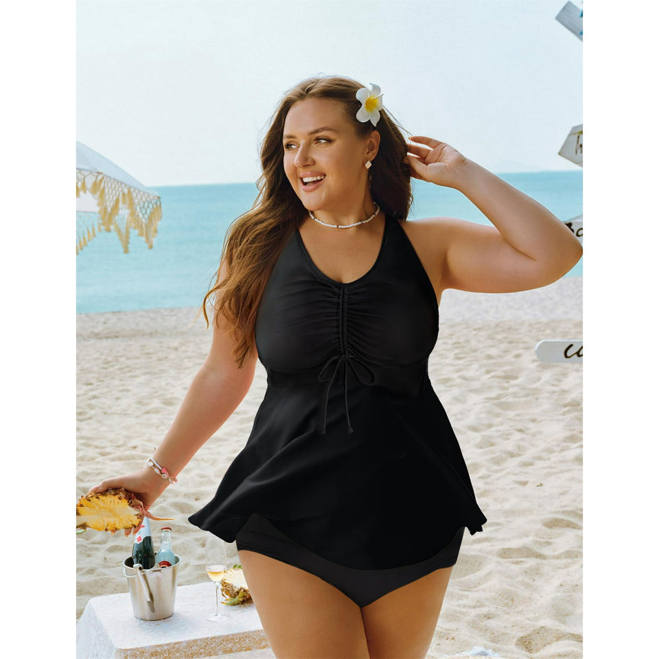 Rosvigor Plus Size Womens Tankini Swimsuits Two Piece Swimwear Women Flowy Tummy Control Bathing Suits