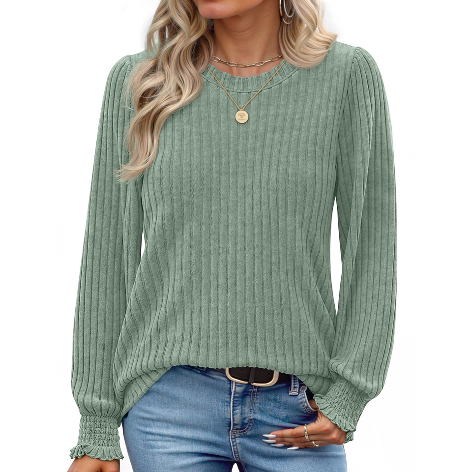 Fantaslook Womens Tops Dressy Casual Long Sleeve Shirts Fashion Blouses Lightweight Fall Sweaters