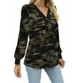 Fantaslook Long Sleeve Blouses for Women V Neck Button Casual Tops Tunic Henley T Shirts