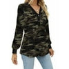 Fantaslook Long Sleeve Blouses for Women V Neck Button Casual Tops Tunic Henley T Shirts