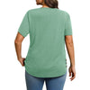 MOSHU Scoop Neck T-shirts for Women Short Sleeve Plus Size Tops Curved Hem Womens Shirts