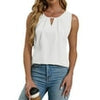 Fantaslook Dressy Tank Tops for Women Keyhole Pleated Sleeveless Blouses Business Casual Tops Work Shirts
