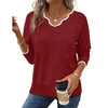 Fantaslook Color Block Sweaters for Women V Neck Pullover Lightweight Sweaters Long Sleeve Tops Fall Fashion Clothes