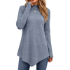 Fantaslook Mock Turtleneck Sweaters for Women Dressy Long Sleeve Pullover Fall Tunic Tops Asymmetrical Hem Soft Sweaters